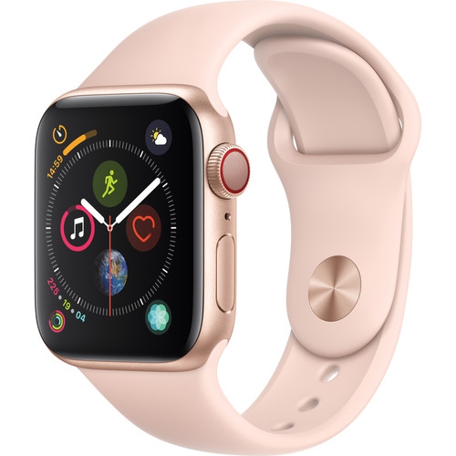 Refurbished (Excellent) - Apple Watch Series 4 (GPS + Cellular) 40mm - Gold Aluminium Case with Pink Sand Sport Band