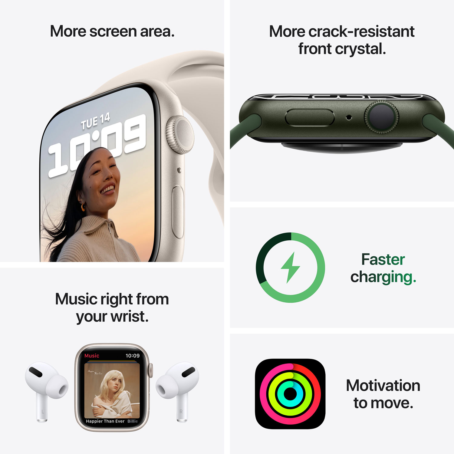Apple Watch Series 7 (GPS) 45mm Midnight Aluminum Case with Midnight Sport Band - Image 4